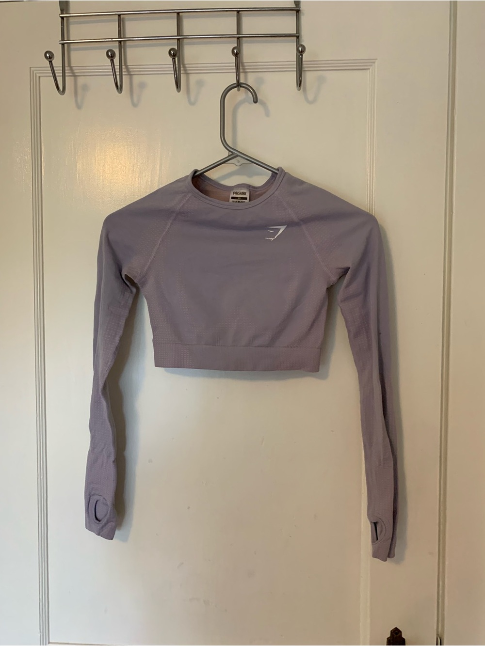 Gymshark Lilac Seamless Long Sleeve Crop Top - Thumbhole Detail